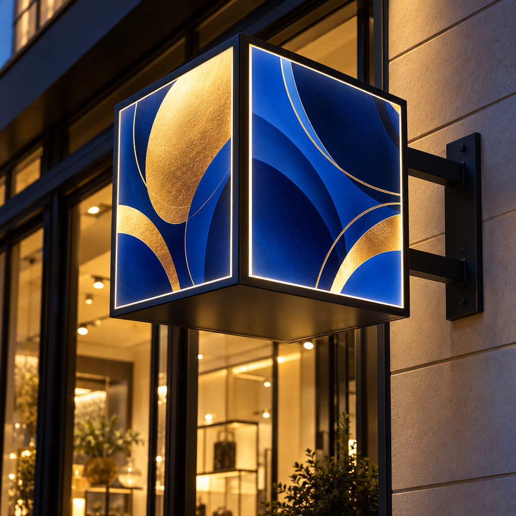 لوحة فلكس مضيئة وجهين / Double-Sided Illuminated Flex Sign